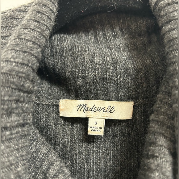 Madewell- Bell-sleeve Turtleneck Sweater-Dress- color dark grey- size small - Picture 2 of 3